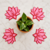 lotus rangoli patches red & pink set of 4 plastic