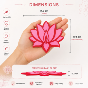 lotus rangoli patches red & pink set of 4 plastic