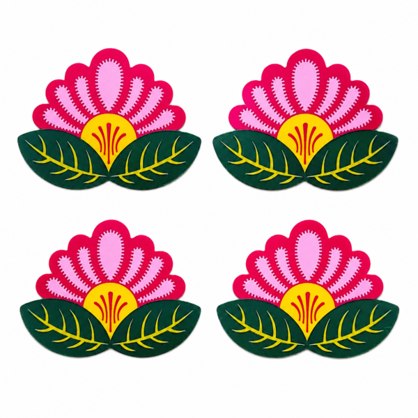 lotus flower | reusable plastic floor decoration | set of 4