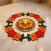 rangoli decor ready rangoli flower strip red orange (set of 2)