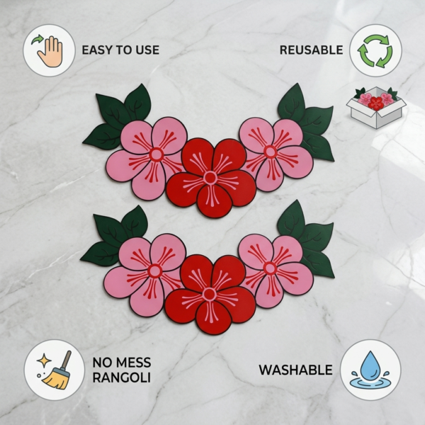 Rangoli Decor Ready Rangoli Flower Strip (set of 2) rangoli decor ready rangoli flower strip (set of 2)