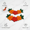 rangoli decor ready rangoli flower strip red orange (set of 2)